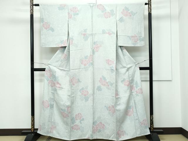 平和屋着物▽上質な小紋 単衣 花尽くし 正絹 逸品 CABF4431rv