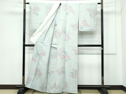 平和屋着物▽上質な小紋 単衣 花尽くし 正絹 逸品 CABF4431rv