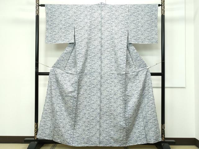 平和屋着物▽上質な小紋 単衣 エ霞七宝花文 正絹 逸品 未使用 CABF4436rv