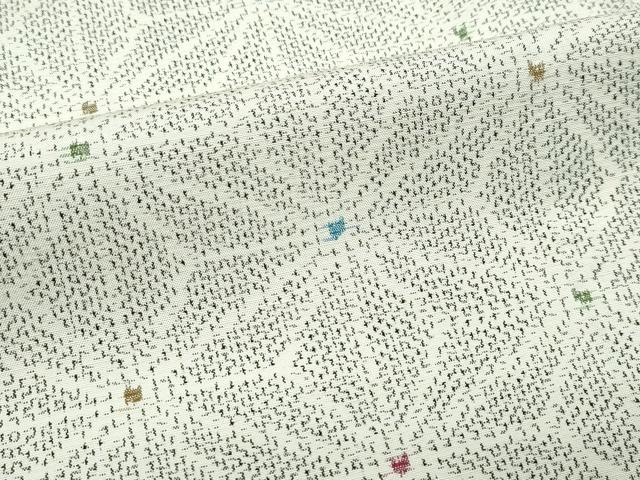 平和屋着物▽上質な紬 単衣 麻の葉文様 正絹 逸品 CABF4438rv