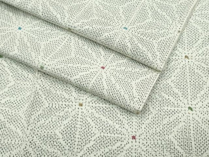 平和屋着物▽上質な紬 単衣 麻の葉文様 正絹 逸品 CABF4438rv