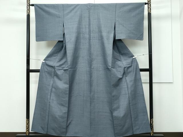 平和屋着物▽結城紬 単衣 100亀甲 総詰め 正絹 逸品 CABF4440rv