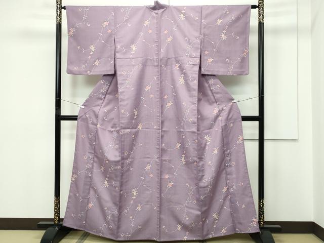 平和屋着物▽小紋　単衣　草花文　洗える着物　CABF4446rv 平和屋着物▽小紋 単衣 草花文 洗える着物 CABF4446rv