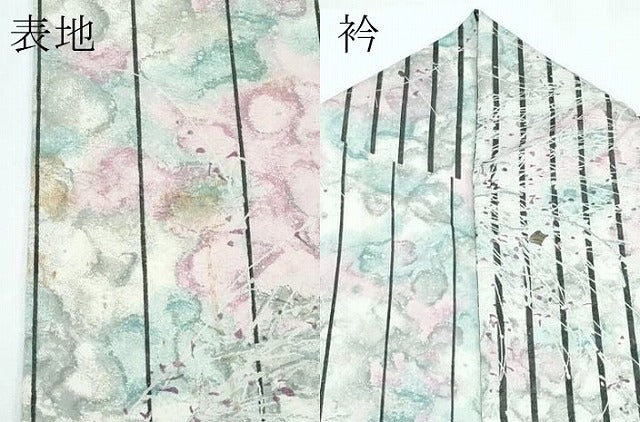 平和屋着物▽小紋　単衣　間道　楓地紋　金彩　洗える着物　CABF4452rv 平和屋着物▽小紋 単衣 間道 楓地紋 金彩 洗える着物 CABF4452rvの通販