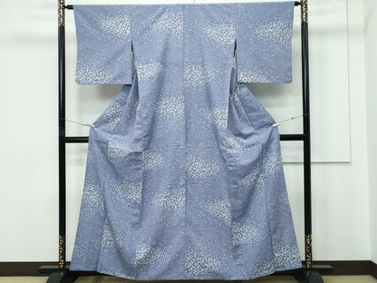 平和屋着物▽小紋　単衣　花尽くし　洗える着物　CABF4454rv
