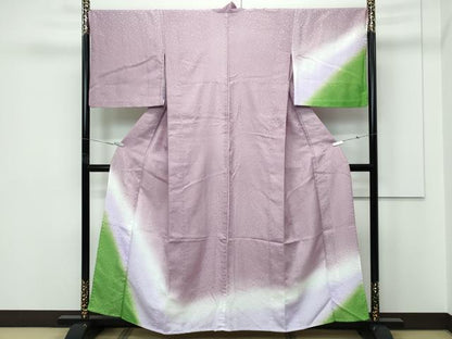 平和屋着物▽訪問着　単衣　丸地紋　暈し染め　洗える着物　CABF4458rv