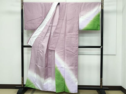平和屋着物▽訪問着　単衣　丸地紋　暈し染め　洗える着物　CABF4458rv