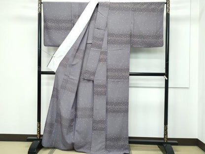 平和屋着物▽小紋　単衣　箔散らし　洗える着物　CABF4466rv