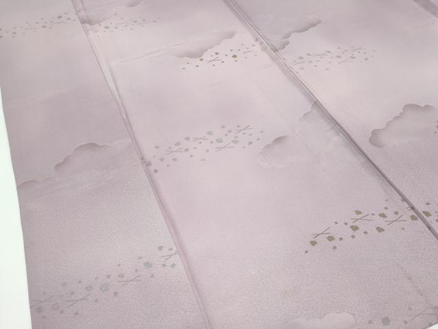 平和屋着物▽上質な小紋　単衣　雲取り箔散らし　金銀彩　正絹　逸品　CABF4469rv
