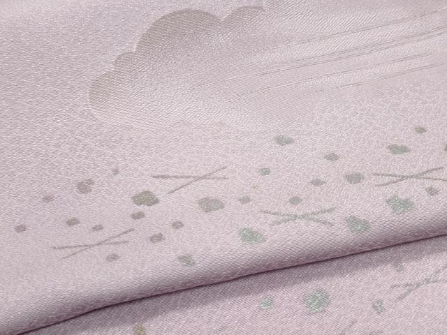 平和屋着物▽上質な小紋　単衣　雲取り箔散らし　金銀彩　正絹　逸品　CABF4469rv