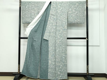 平和屋着物▽上質な小紋　単衣　色紙重ね　正絹　逸品　CABF4470rv
