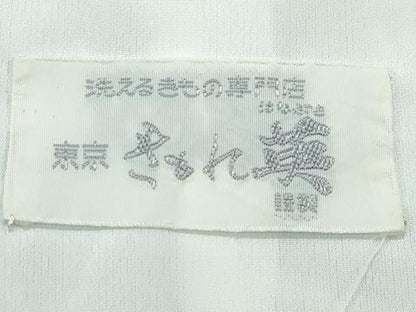 平和屋着物▽洗える最高級着物　＜英＞はなぶさ謹製　小紋　単衣　切嵌文様　黒地　鬼しぼ縮緬　CABF4471rv