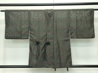 平和屋着物▽道中着　スリーシーズン　春夏秋　塵除け　紗　亀甲花文　洗える着物　CABF4485rv