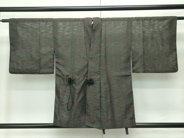 平和屋着物▽道中着　スリーシーズン　春夏秋　塵除け　紗　亀甲花文　洗える着物　CABF4485rv