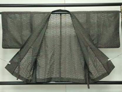 平和屋着物▽道中着　スリーシーズン　春夏秋　塵除け　紗　亀甲花文　洗える着物　CABF4485rv