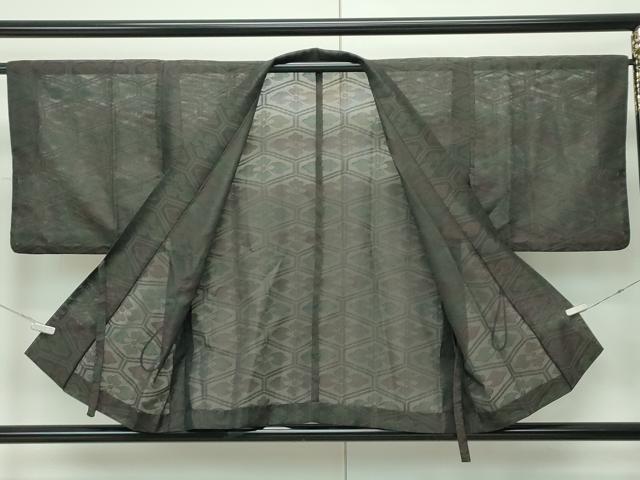 平和屋着物▽道中着　スリーシーズン　春夏秋　塵除け　紗　亀甲花文　洗える着物　CABF4485rv