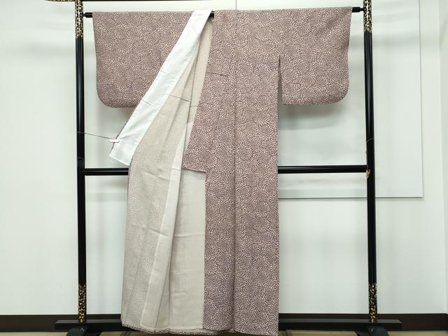 平和屋着物▽小紋　単衣　牡丹　洗える着物　CABF4487rv