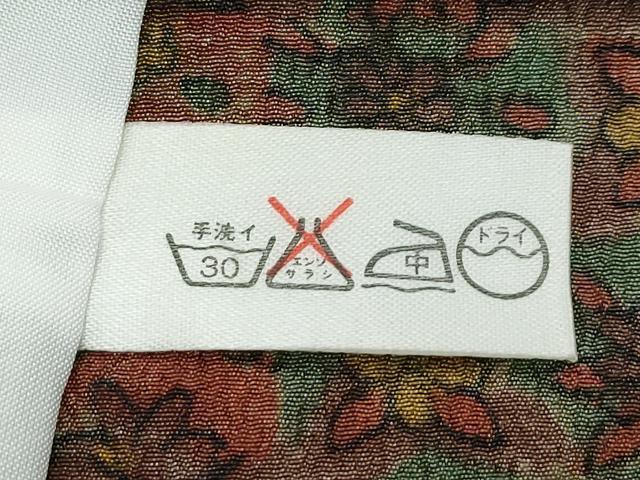 平和屋着物▽小紋　単衣　更紗唐草文　洗える着物　CABF4491rv