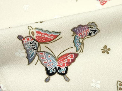 平和屋着物▽上質な小紋　単衣　舞蝶文　金彩　正絹　逸品　CABF4493rv