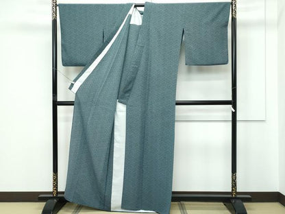 平和屋着物▽江戸小紋　単衣　大小あられ　洗える着物　CABF4494rv