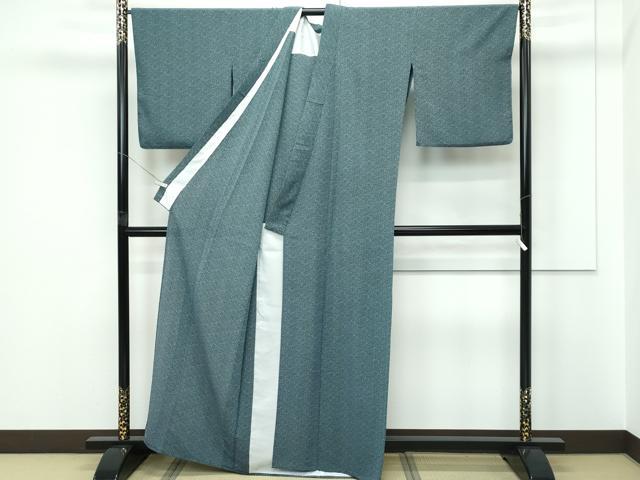 平和屋着物▽江戸小紋　単衣　大小あられ　洗える着物　CABF4494rv