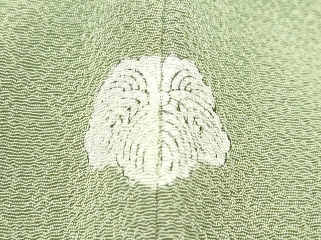 平和屋着物▽色無地　単衣　柳茶色　鬼しぼ縮緬　さんび謹製　洗える着物　CABF4507rv
