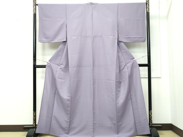 平和屋着物▽色無地　単衣　葡萄鼠色　洗える着物　CABF4511rv
