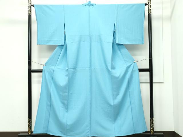 平和屋着物▽色無地　単衣　浅縹色　洗える着物　CABF4515rv