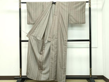 平和屋着物▽小紋　単衣　竹並び　松竹梅　洗える着物　CABF4516rv