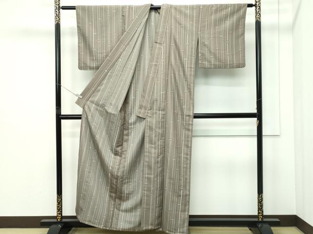 平和屋着物▽小紋　単衣　竹並び　松竹梅　洗える着物　CABF4516rv