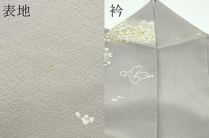 平和屋着物▽上質な小紋　単衣　草花文　金彩　正絹　逸品　CABF4523rv