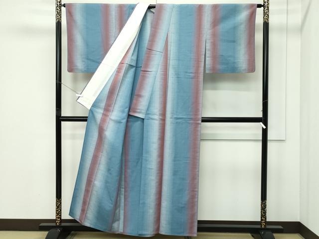平和屋着物▽別織　織宝つむぎ　単衣　間道　証紙付き　正絹　逸品　CABF4524rv