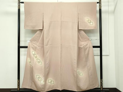平和屋着物▽訪問着　単衣　刺繍　吉祥花文　暈し染め　金糸　正絹　逸品　CABF4530rv