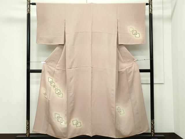 平和屋着物▽訪問着　単衣　刺繍　吉祥花文　暈し染め　金糸　正絹　逸品　CABF4530rv