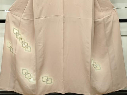 平和屋着物▽訪問着　単衣　刺繍　吉祥花文　暈し染め　金糸　正絹　逸品　CABF4530rv