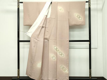 平和屋着物▽訪問着　単衣　刺繍　吉祥花文　暈し染め　金糸　正絹　逸品　CABF4530rv