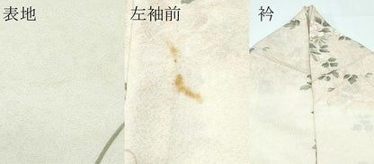 平和屋着物▽訪問着　単衣　草花文　暈し染め　金彩　正絹　逸品　CABF4534rv