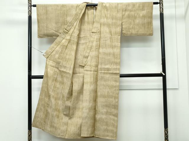 平和屋着物▽上質な紬　単衣　霞文　正絹　逸品　CABF4541rv