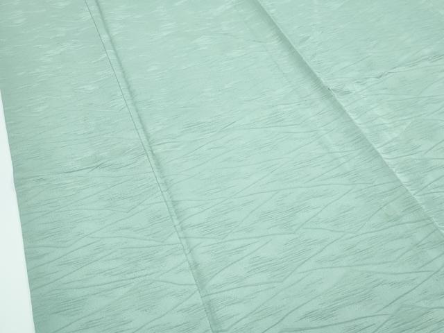 平和屋着物▽上質な色無地　単衣　錆青磁色　菱地紋　正絹　逸品　CABF4542rv