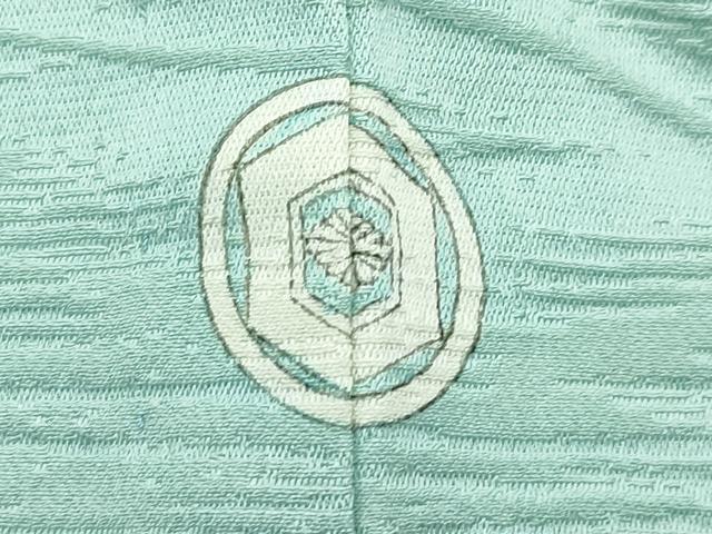 平和屋着物▽上質な色無地　単衣　錆青磁色　菱地紋　正絹　逸品　CABF4542rv
