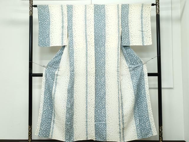 平和屋着物▽上質な小紋　単衣　箔散らし　間道　反端付き　正絹　逸品　CABF4547rv