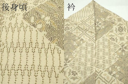平和屋着物▽本塩沢　単衣　吉祥花文　正絹　逸品　CABF4550rv