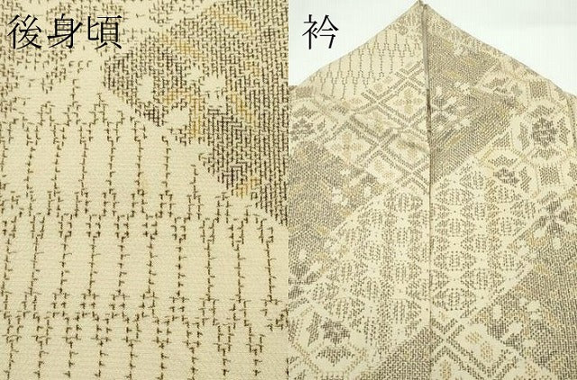 平和屋着物▽本塩沢　単衣　吉祥花文　正絹　逸品　CABF4550rv