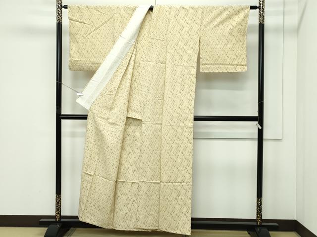 平和屋着物▽本塩沢　単衣　幾何学文様　正絹　逸品　CABF4553rv