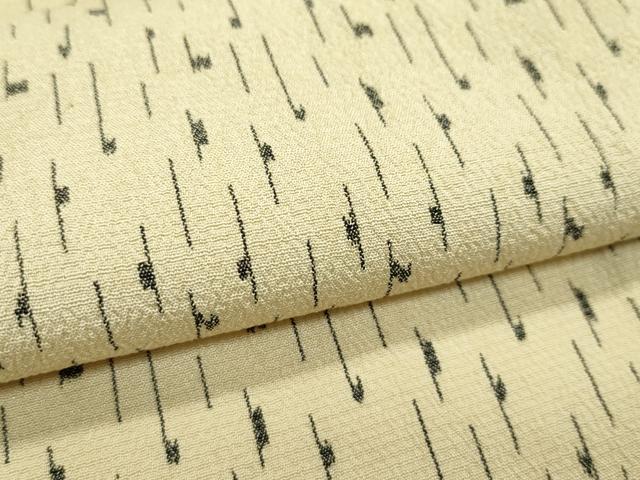 平和屋着物▽本塩沢　単衣　幾何学文様　正絹　逸品　CABF4553rv