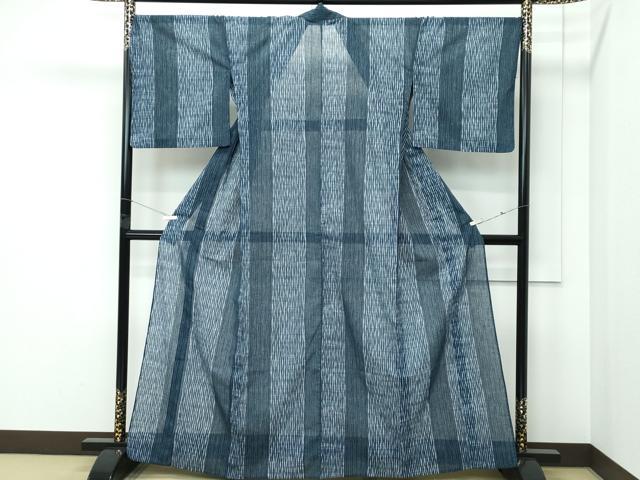 平和屋着物＊夏物 小紋 紗 間道 洗える着物 CABF4564rv