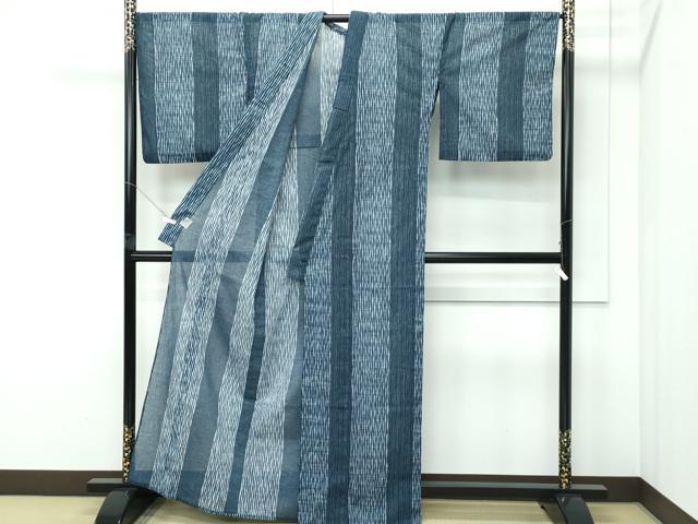 平和屋着物＊夏物 小紋 紗 間道 洗える着物 CABF4564rv