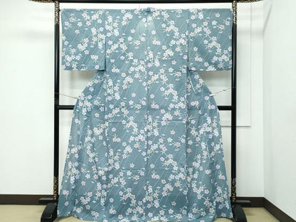 平和屋着物＊夏物 小紋 絽 撫子 洗える着物 CABF4567rv