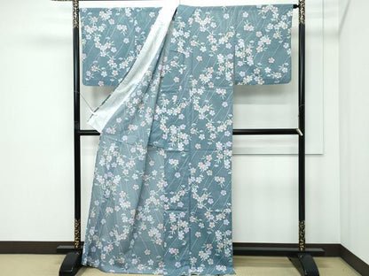平和屋着物＊夏物 小紋 絽 撫子 洗える着物 CABF4567rv