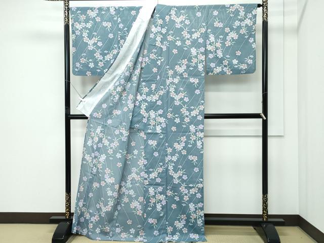 平和屋着物＊夏物 小紋 絽 撫子 洗える着物 CABF4567rv